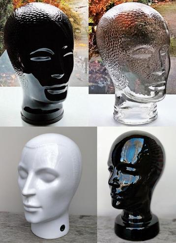 5x Hoofd TBV Koptelefoon Hoed - Glas Keramiek - Zie Omschr beschikbaar voor biedingen