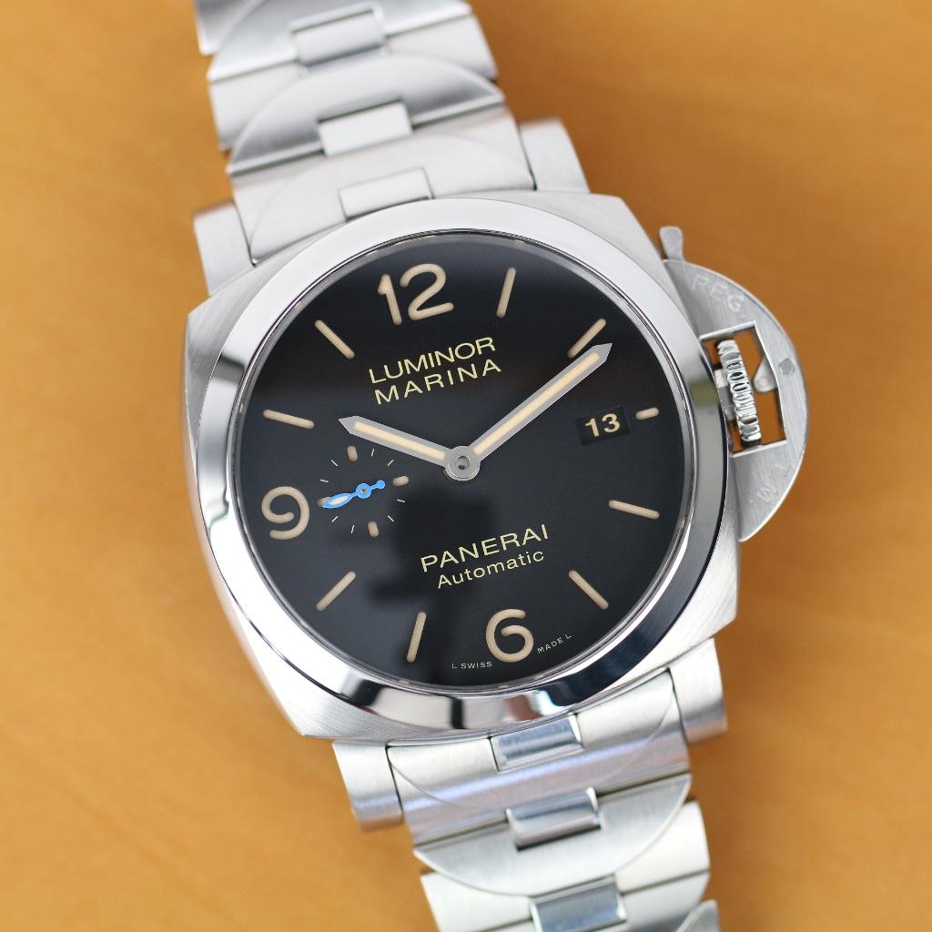 Panerai Luminor Marina 1950 44 (Zeer goed/ 2018), Sieraden, Tassen en Uiterlijk, Horloges | Heren, Zo goed als nieuw, Polshorloge