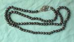 Lange ketting met antieke granaat en zilveren slot, Ophalen of Verzenden, Zilver, Ketting, Met edelsteen