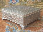 Mooi oud silverplate doosje of kistje uit Engeland 10,4 cm., Antiek en Kunst, Ophalen of Verzenden