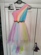 Regenboog unicorn verkleed jurk carnaval maat 128/134, Kinderen en Baby's, Carnavalskleding en Verkleedspullen, Ophalen of Verzenden