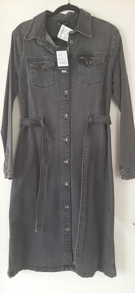 Denim jurk merk Elviva,  grijs/zwart, maat 42 Nieuw, Kleding | Dames, Jurken, Nieuw, Maat 38/40 (M), Zwart, Ophalen of Verzenden