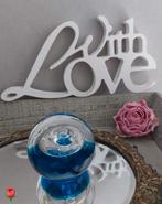 Presse-papier bel op steel blauw met helder glas 8 cm, Ophalen of Verzenden, Zo goed als nieuw, Overige typen