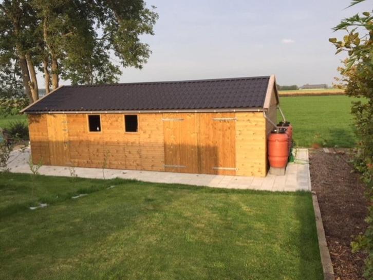 4.00 x 10.00 meter Houten schuur / tuinschuur / garage, Tuin en Terras, Tuinhuizen, Nieuw, Schuur, Hout, 500 cm of meer, 200 tot 400 cm