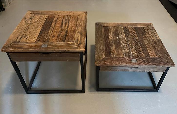 Riviera Maison Shelter Island Salontafel & Bijzettafel, Huis en Inrichting, Tafels | Bijzettafels, Gebruikt, Vierkant, 45 tot 60 cm