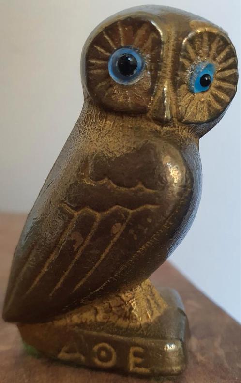 Uilsymbool owl van athena godin van wijsheid oude griekse, Verzamelen, Beelden en Beeldjes, Zo goed als nieuw, Dier, Ophalen of Verzenden