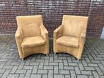 2 Leolux Dolcinea fauteuils crème alcantara, Huis en Inrichting, Fauteuils, Ophalen, Gebruikt, 75 tot 100 cm, Leolux