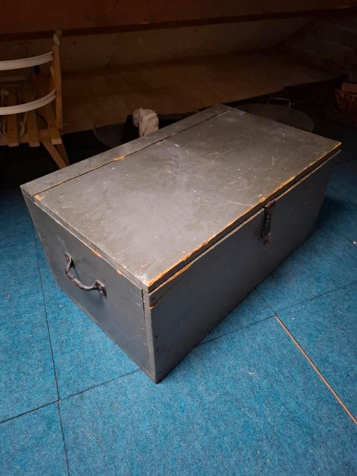 Houten Legerkist / Opbergkist, Huis en Inrichting, Woonaccessoires | Kisten, Gebruikt, Minder dan 50 cm, 50 tot 75 cm, 50 tot 100 cm