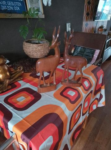 Vintage Houten Hertjes Set beschikbaar voor biedingen