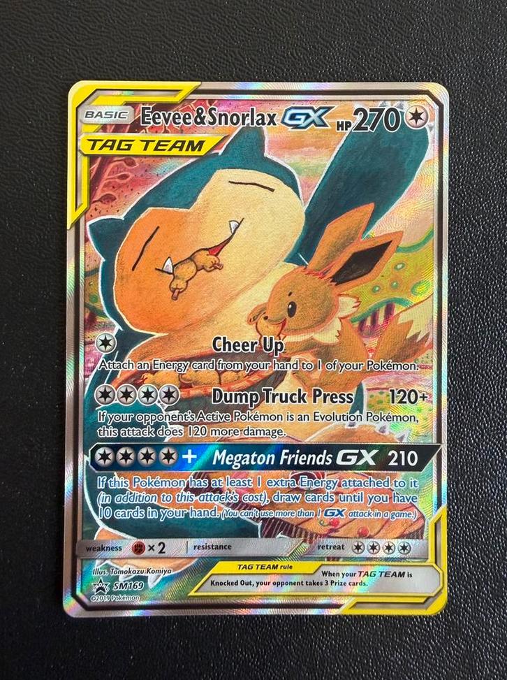 Eevee & Snorlax GX SM169 - Sun & Moon Promo - Pokémon, Hobby en Vrije tijd, Verzamelkaartspellen | Pokémon, Zo goed als nieuw