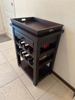 Houten wijnrek met dienblad, Ophalen, Zo goed als nieuw, Hout, 5 tot 15 flessen