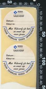 Sticker: Sigma Coatings - Vakverf, Ophalen of Verzenden, Zo goed als nieuw, Bedrijf of Vereniging