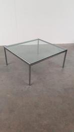 vintage retro design salontafel glas chroom 70s, Ophalen, Gebruikt, 100 tot 150 cm, 50 tot 100 cm