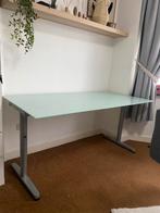 Mooi glazen bureau 160x80, Huis en Inrichting, Bureaus, Ophalen, In hoogte verstelbaar, Gebruikt, Bureau