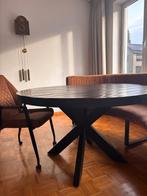 Ronde Eetkamerbank, Tafel & Stoelen Set, Ophalen, Gebruikt, Twee, Bruin