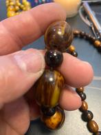 Vintage Bruine bakeliet Kralen Ketting, Sieraden, Tassen en Uiterlijk, Ophalen of Verzenden, Gebruikt, Bruin, Overige materialen