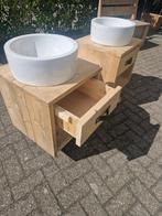 Steigerhouten Wastafel - Stoer & Uniek!, Huis en Inrichting, Gebruikt, 100 tot 150 cm, Ophalen of Verzenden, Minder dan 100 cm