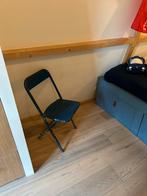 Stalen vintage blauwe stoel, Ophalen, Gebruikt, Blauw, Vintage