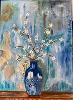 Blauwe vaas, Antiek en Kunst, Kunst | Schilderijen | Modern, Ophalen