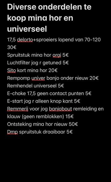 Minarelli horizontaal onderdelen beschikbaar voor biedingen