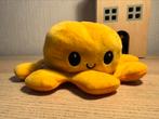Omkeerbare emotie knuffel octopus/inktvis geel/oranje, Ophalen of Verzenden, Zo goed als nieuw, Overige typen