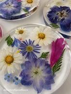 Handgemaakte onderzetter met echte bloemen in epoxy, Ophalen, Nieuw, Glas of Kopje