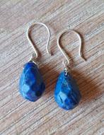 handgemaakte oorbellen echt zilver en lapis lazuli, Sieraden, Tassen en Uiterlijk, Oorbellen, Hangers, Nieuw, Met edelsteen, Zilver