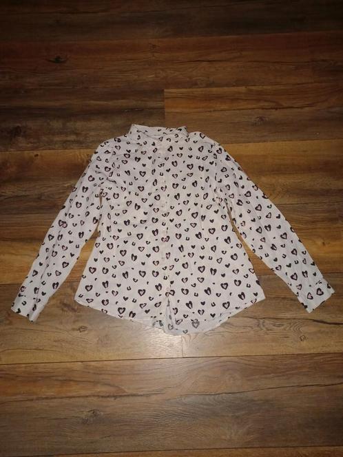 Bloesje met hartjes Zara 11/12 - 152, Kinderen en Baby's, Kinderkleding | Maat 152, Gebruikt, Meisje, Overhemd of Blouse, Ophalen of Verzenden