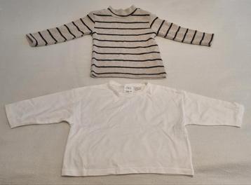 Zara truitje 2 x beige wit strepen baby kleding maat 80 trui beschikbaar voor biedingen