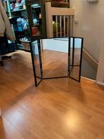 Spiegel drieluik zwart metaal, Huis en Inrichting, Ophalen, Zo goed als nieuw, Minder dan 100 cm, Rechthoekig