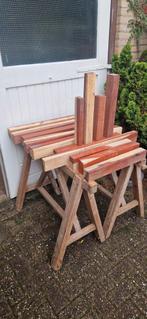 Padoek balkjes en een padoek schaaldeel, Doe-het-zelf en Verbouw, Hout en Planken, Ophalen, Zo goed als nieuw, 50 mm of meer, Balk