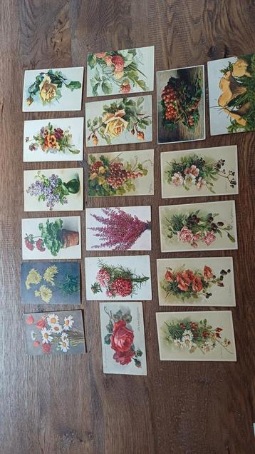 Diverse vintage wenskaarten bloemen beschikbaar voor biedingen