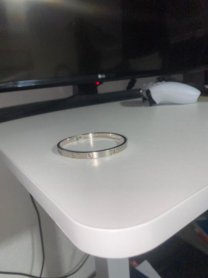 Stoere Heren Bangle Armband Cartier, Sieraden, Tassen en Uiterlijk, Armbanden, Nieuw, Zilver, Ophalen of Verzenden