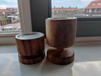 Twee leuke Kinta kandelaren voor dikke kaarsen, Ophalen of Verzenden, Gebruikt, Overige materialen