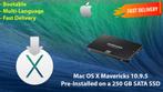 Mac OS X Mavericks 10.9.5 VoorGeïnstalleerd op SSD van 250GB, Ophalen of Verzenden, Nieuw, MacOS