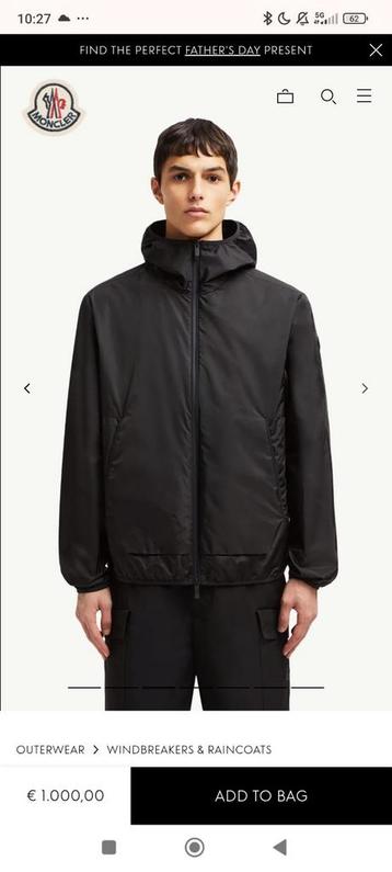Originele moncler windbreaker maat 1(s) beschikbaar voor biedingen