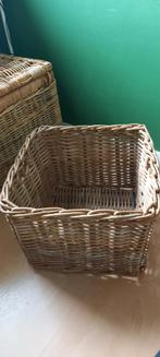 Vierkante Rieten Mand, Overige materialen, Minder dan 50 cm, Gebruikt, Minder dan 50 cm