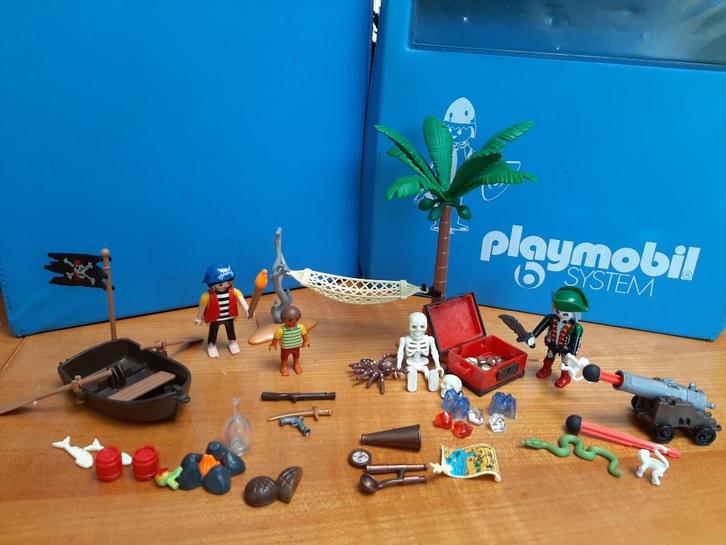 Piraten 4164 hangmat kanon pijlen boot palm skelet compleet, Kinderen en Baby's, Speelgoed | Playmobil, Zo goed als nieuw, Complete set