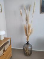 Grote glazen vaas (zwart glas) met gedroogde pluimen, Ophalen, Gebruikt