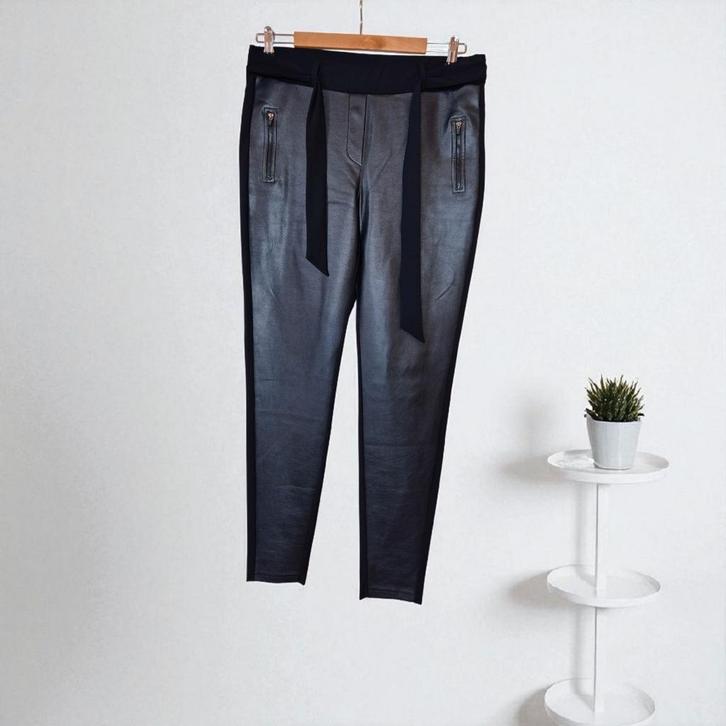 STUDIO ANNELOES MARGOT leather combi broek blauw mt XXL, Kleding | Dames, Broeken en Pantalons, Nieuw, Maat 46/48 (XL) of groter