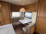 Hobby De Luxe 370 TM bouwjaar 1989 met voortent, Caravans en Kamperen, Caravans, Overige typen, Hobby, Bedrijf, Treinzit