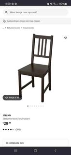 4x Ikea Stefan stoelen inclusief kussens, Ophalen, Gebruikt, Zwart, Vier