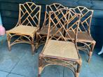 Set van 4 bamboe stoelen 60 jaar oud, Ophalen of Verzenden