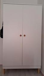 Witte Kledingkast met Planken en Hanggedeelte, Ophalen, Met hangruimte, 50 tot 100 cm, Zo goed als nieuw
