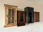 Unieke wandkasten kasten wandkastjes retro vintage antiek, Huis en Inrichting, Kasten | Wandmeubels, Ophalen of Verzenden, Zo goed als nieuw