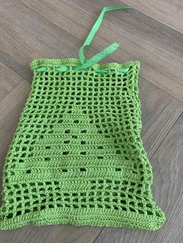 Kerst gehaakt zakje met kerstboom print beschikbaar voor biedingen