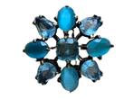 Nieuw Dyrberg/Kern broche - kettinghanger met blauwe stenen., Overige materialen, 4 tot 7 cm, Overige kleuren, Verzenden