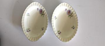 2x Mosa schaaltjes met bloemen zilveren bordjes Maastricht beschikbaar voor biedingen