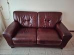 Mooie leren bank - 160x90 cm, Ophalen, Gebruikt, 150 tot 200 cm, Tweepersoons