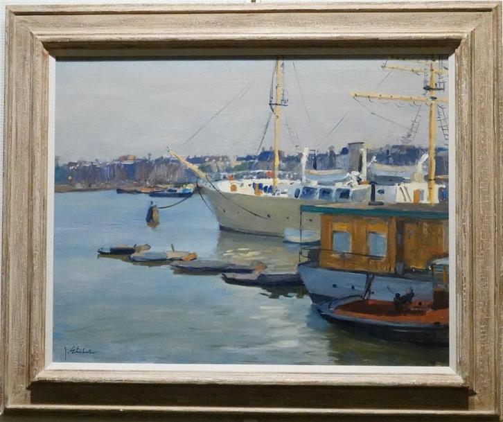 Joop Stierhout 1911-1997==Amsterdam Binnen IJ==POLLUX, Antiek en Kunst, Kunst | Schilderijen | Klassiek, Ophalen of Verzenden